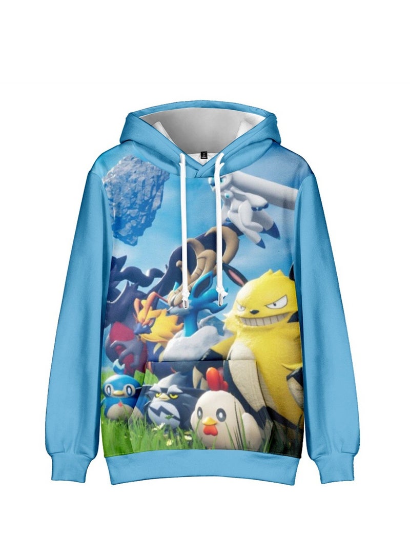 Palworld Phantom Beast Palu Animation Printed Hooded Sweatshirt for Adults and Children - Image 1