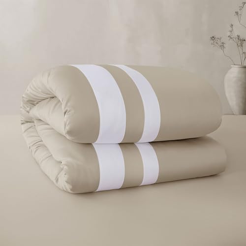 Spread Spain® Botanic Cotton 550 Thread Count Single Size Quilt Cover with Corner Loops & Openable Zipper (60X90) - Sand - Image 4