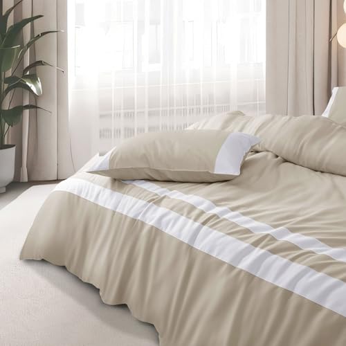 Spread Spain® Botanic Cotton 550 Thread Count Single Size Quilt Cover with Corner Loops & Openable Zipper (60X90) - Sand - Image 3