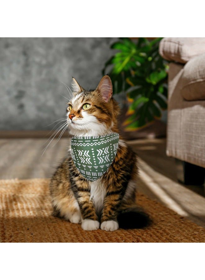 Whaline 4 Pieces Boho Pet Bandanas Rainbow Dog Scarf Washable Yellow Green Red Pet Neckerchief Triangle Dog Bibs Assortment Puppy Kerchief Accessories for Pet Costume Supply - Image 4