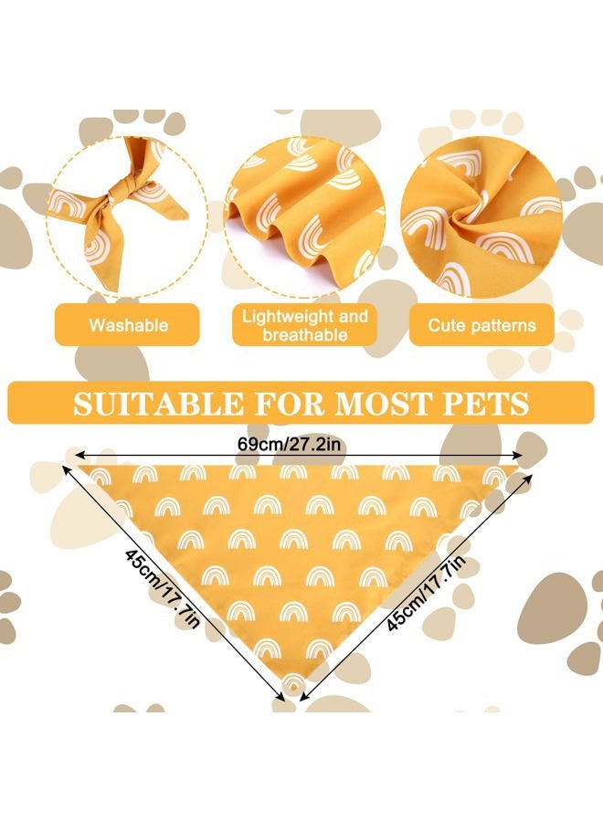 Whaline 4 Pieces Boho Pet Bandanas Rainbow Dog Scarf Washable Yellow Green Red Pet Neckerchief Triangle Dog Bibs Assortment Puppy Kerchief Accessories for Pet Costume Supply - Image 2