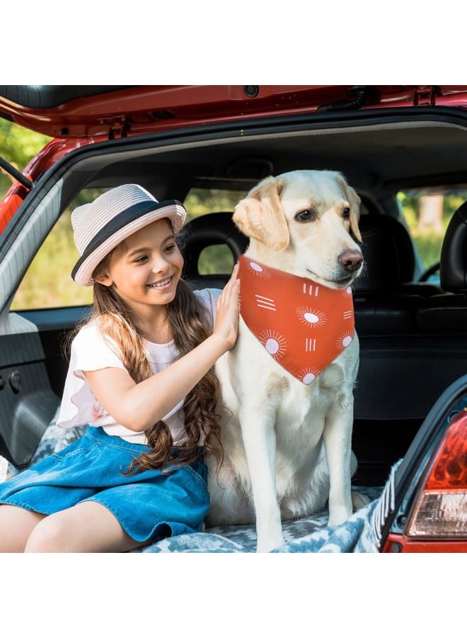 Whaline 4 Pieces Boho Pet Bandanas Rainbow Dog Scarf Washable Yellow Green Red Pet Neckerchief Triangle Dog Bibs Assortment Puppy Kerchief Accessories for Pet Costume Supply - Image 5