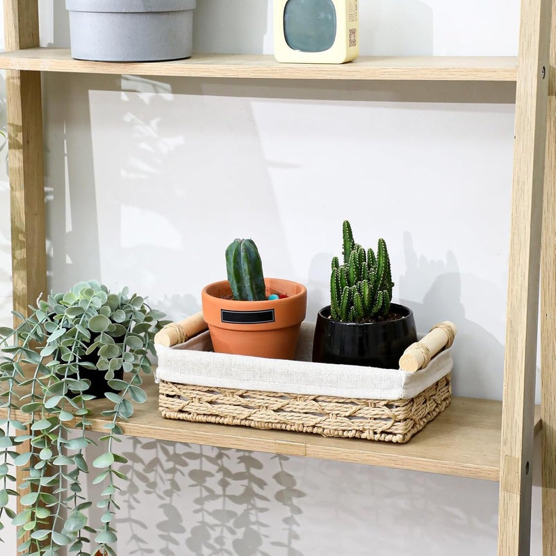 SAGREENY Bathroom Baskets for Organizing, Small Wicker Basket for Organizer, Round Paper Rope Storage Basket for Bathroom Countertop, Set of 2 - Image 4