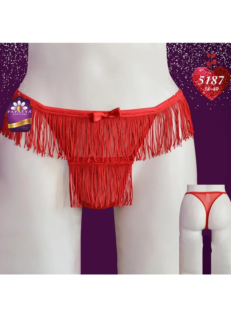 Papatya Daisy 5187 Women's Thong Red (Thong Full Tulle On Tassel)