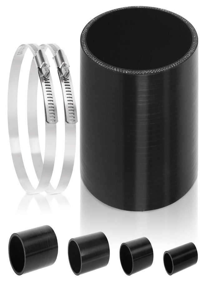 Glarks 4inch (102mm) ID Straight Coupler Silicone Hose 4inch(100mm) Length 4-Ply Reinforced High Performance with 2Pcs 105-127MM tainless Steel T-Bolt Clamp for Turbo, Intercooler and Intake - Image 1