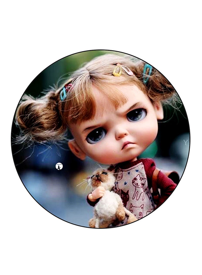 RKN Girl Printed Fridge Magnet  Round  Multicolour - Image 2