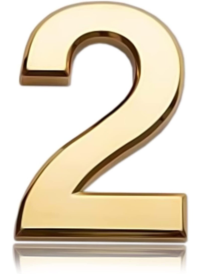 RATSAW 3D House Door Number Waterproof Self Adhesive Sticker Number for House Apartment Mailbox Hotel Office Number 2 - Image 1