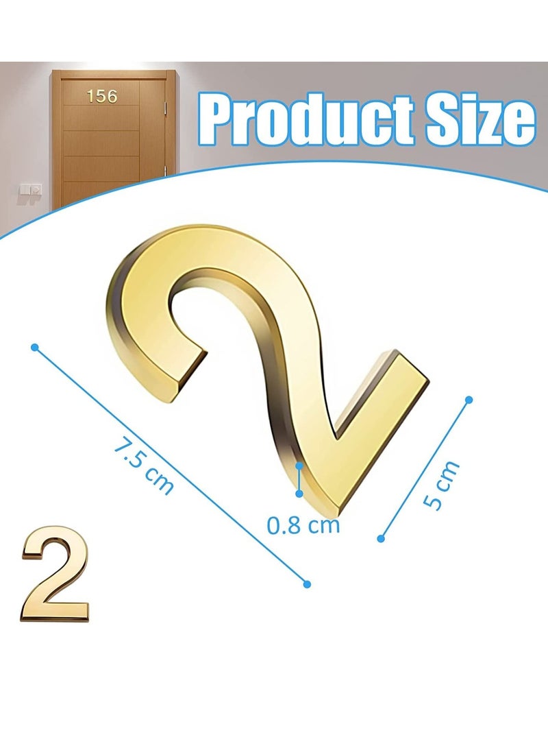 RATSAW 3D House Door Number Waterproof Self Adhesive Sticker Number for House Apartment Mailbox Hotel Office Number 2 - Image 2