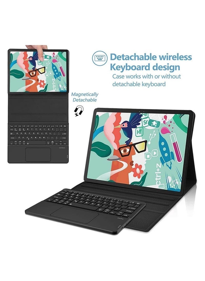 MUNTAQI TouchPad Keyboard Case for Xiaomi Mi Pad 5 Pro 11 Inch | Leather Stand Case Cover with Magnetically Detachable Wireless Bluetooth Keyboard | Full Protection, Lightweight, and Durable for Xiaomi Mi Pad 5 / 5 Pro (Black) - Image 2