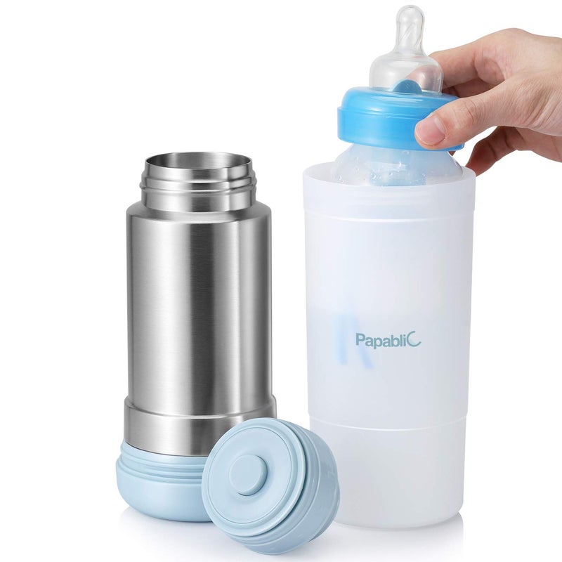 Papablic Portable Travel Baby Bottle Warmer On The Go, Fits Most Car Cup Holders, 12 oz - Image 1