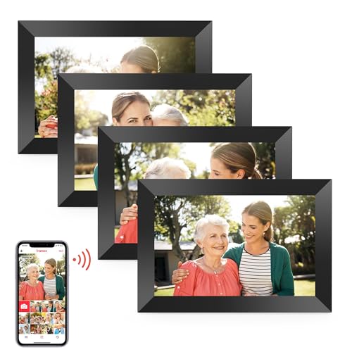 BIGASUO Digital Picture Frame, 10.1" Frameo Digital Frame WiFi with 32GB Memory, 1280x800 IPS Touch Screen, Send Photos/Videos from Your Phone Anywhere, Photo Gifts for Parents and Grandparents 4 Pack - Image 1