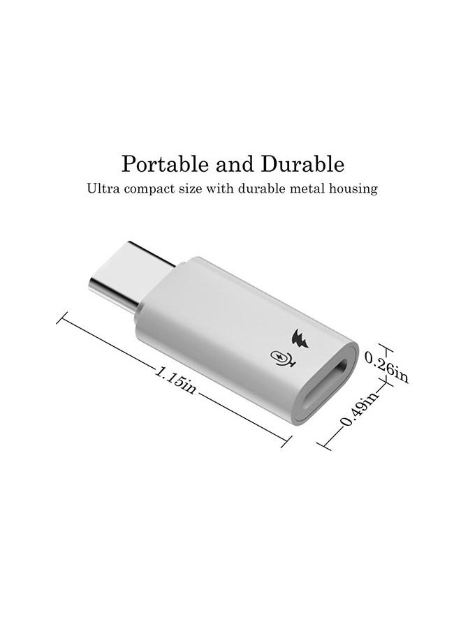 Generic - 2 Pack USB C to Lightning Microphone Adapter, USB C Male to Lightning Female Adapter for Wireless Lavalier Microphone for iPhone 16/15 Plus Pro Max, iPad Pro/Air, Not for Headphone/Data(-White) - Image 1