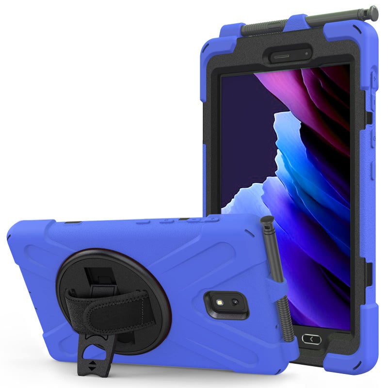 Rantice Samsung Galaxy Tab Active 3 80 Case Heavy Duty Rugged Shockproof Drop Protection Case with 360 Stand Handle Hand Strap Shoulder Strap for Galaxy Tab Active3 8 2020 T570T575T577 Blue