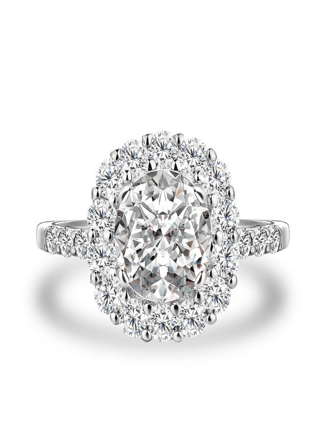 RODIFFY 2.0 Carat D Color VVS1 Moissanite Engagement Ring, S925 Silver Round Cut Halo Promise Ring for Women (Silver, 10) - Image 1