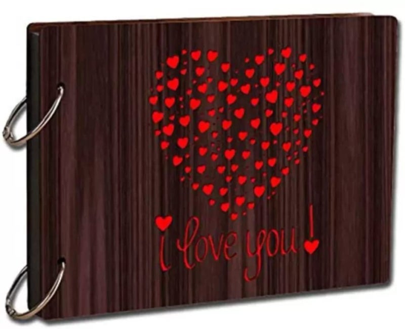 Decor1ders Wooden Scrapbook Photo Albums Dil143 Large Size 22x16 Cm Scrap Books for Memories 40 Black Papers Photo Album For Photos Collection Memory Scrapbook for Memories - Image 4