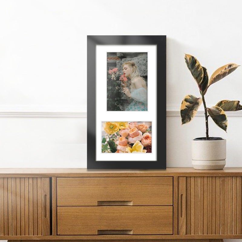 DUENPY 8x14 Picture Frame Collage Display 4x6 and 5x7 Photos for Available Horizontal Wall Mounting Display and Vertical Black - Image 2