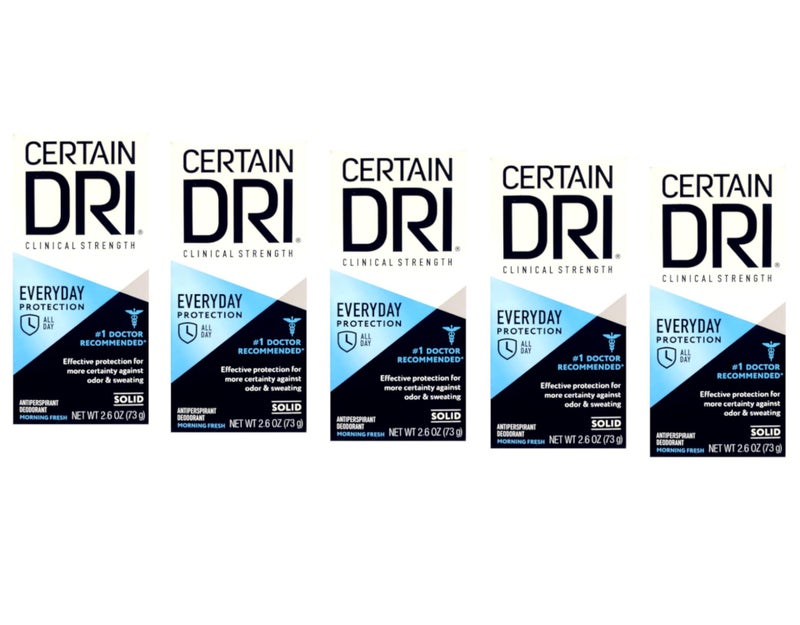 مضاد التعرق السريري من سيرتين دري قوة يومية رائحة صباحية صلبة 26 أونصة عبوة من 5