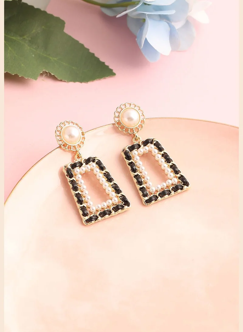 SOHI Gold Plated Party Pearls Drop Earring For Women