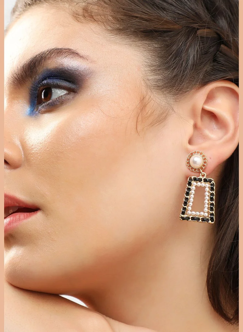 SOHI Gold Plated Party Pearls Drop Earring For Women