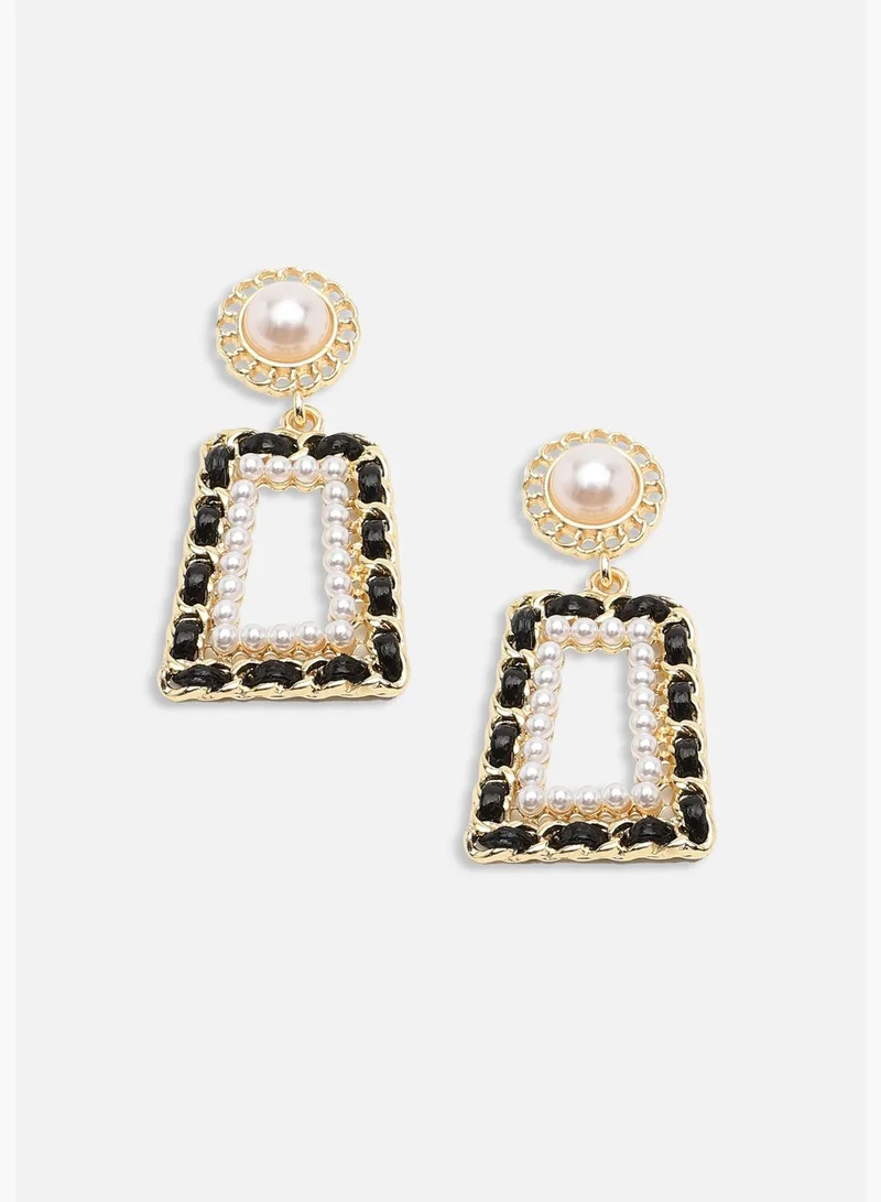 SOHI Gold Plated Party Pearls Drop Earring For Women