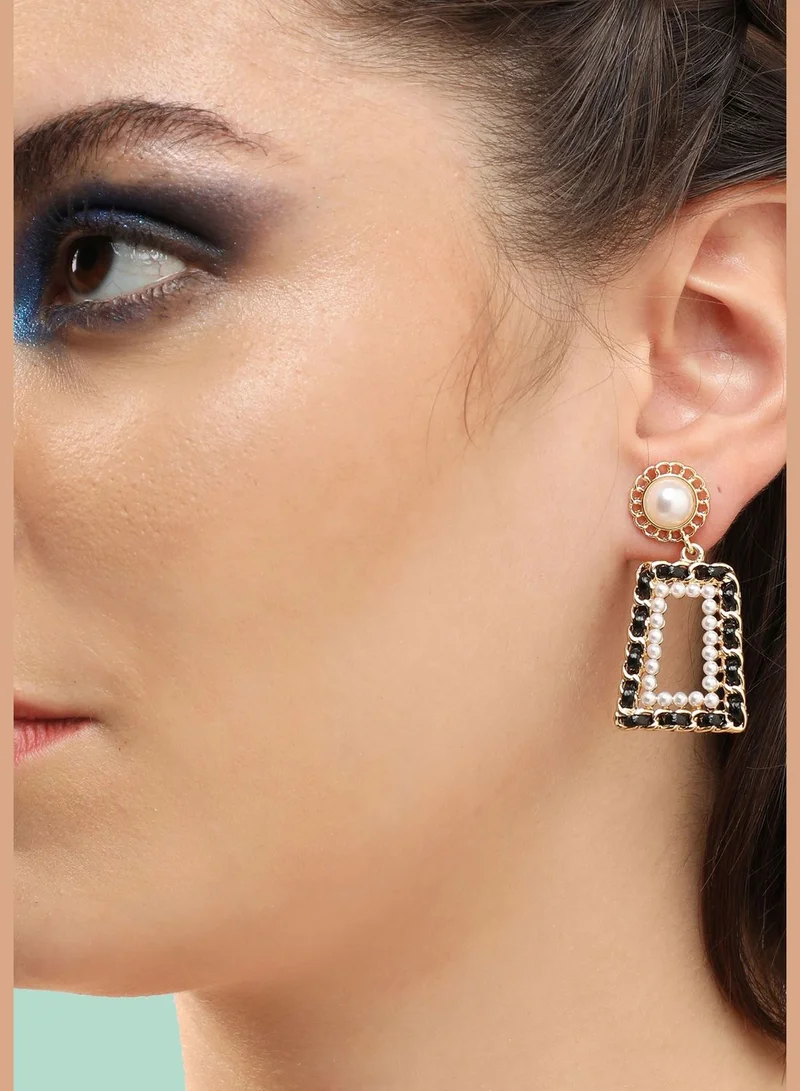 SOHI Gold Plated Party Pearls Drop Earring For Women
