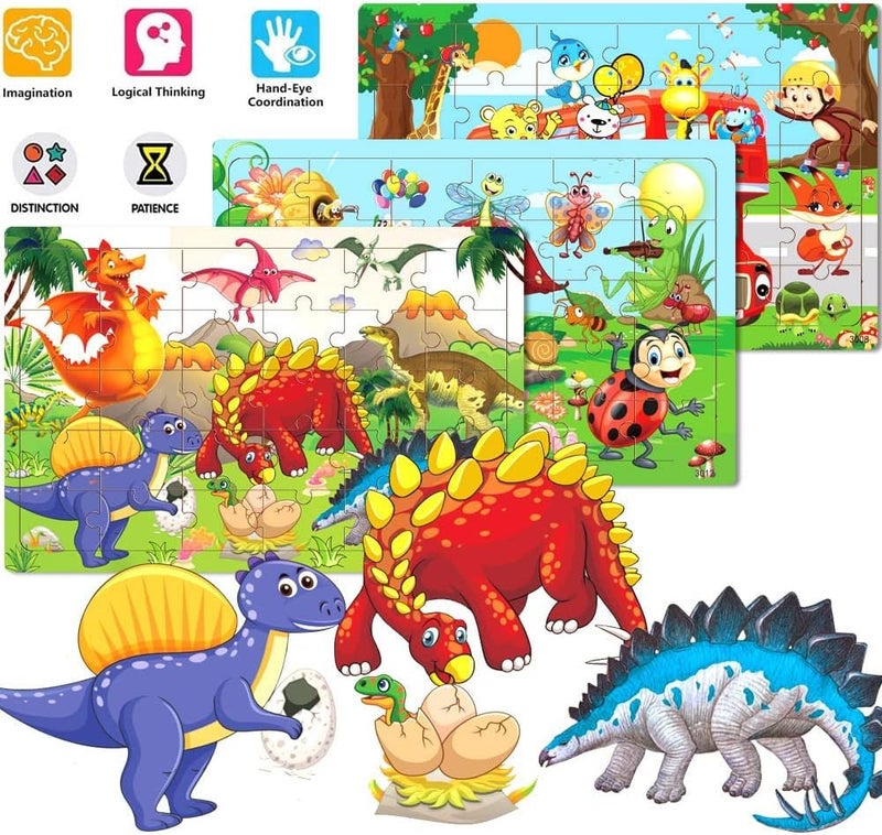 Blppldyci Wooden Jigsaw Puzzles for Kids Ages 3-5 Year Old 30 Piece Colorful Wooden Puzzles for Toddler Children Learning Educational Puzzles Toys for Boys and Girls Set for Kids 3 4 5 6 Year Old (6 Puzzles) - Image 4