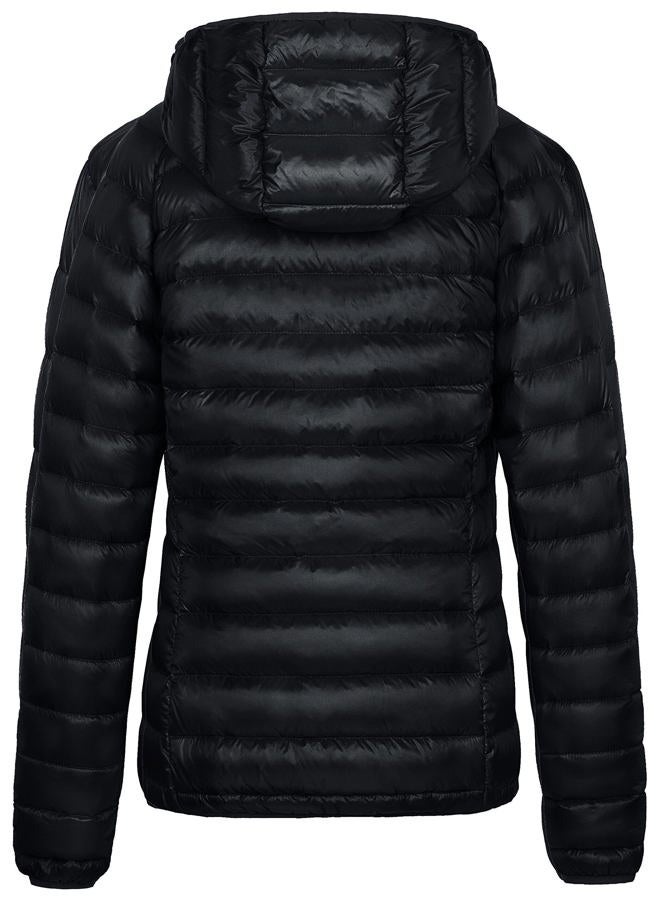 Wantdo Women's Packable Down Jacket Lightweight Puffer Jacket Hooded Winter Coat, Black, L - Image 3