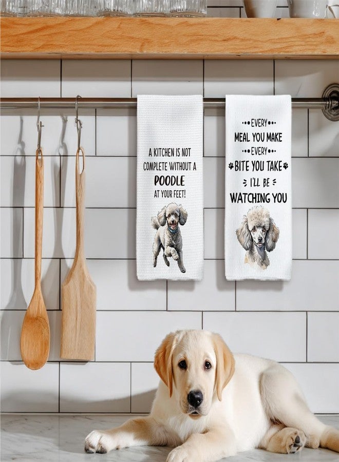 Tzhim Poodle Gifts Kitchen Towels Set of 2, Poodle Gifts for Women, Poodle Mom Gifts, Poodle Dog Dish Towels Tea Towels for Kitchen, Poodle Dog Hand Towels, Dog Kitchen Bathroom Decor, 16x24inch - Image 5