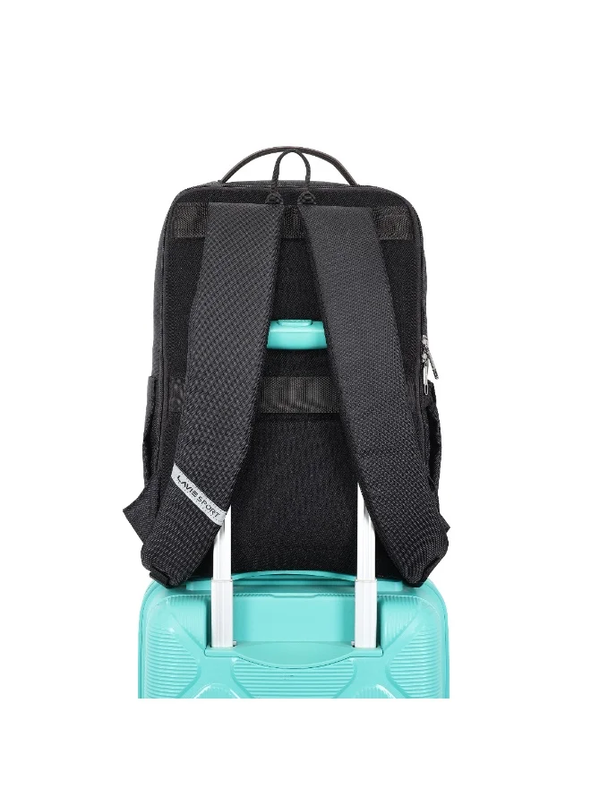 Lavie  Sport Vogue Laptop backpack 17L |Multifunctional Laptop Backpack with Trolley sleeve For Men & Women (BLACK/CHOCO)  | Best Price UAE