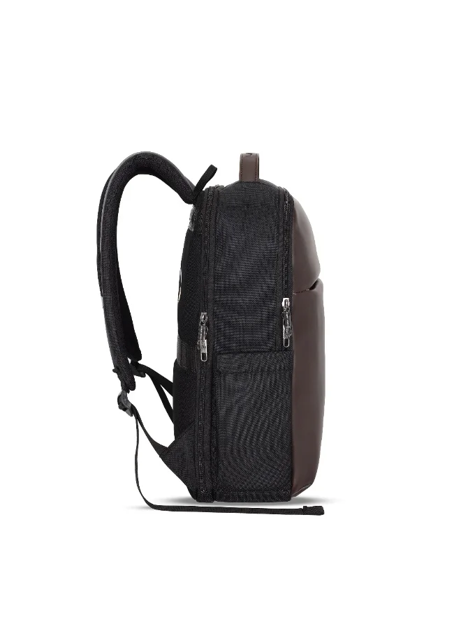 Lavie  Sport Vogue Laptop backpack 17L |Multifunctional Laptop Backpack with Trolley sleeve For Men & Women (BLACK/CHOCO)  | Best Price UAE