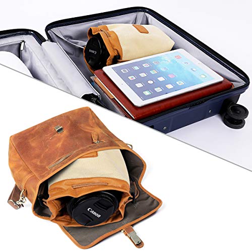 S-ZONE Soft Camera Bag DSLR Insert Handbag Drawstring Lens Case Compatible with Canon Nikon Sony - Image 5