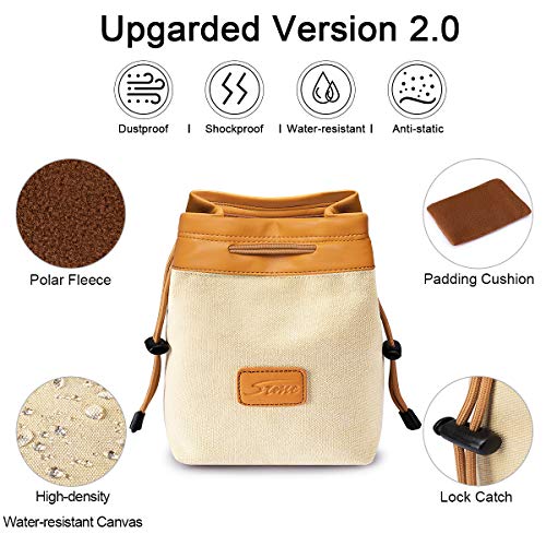 S-ZONE Soft Camera Bag DSLR Insert Handbag Drawstring Lens Case Compatible with Canon Nikon Sony - Image 2