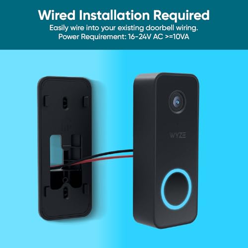 WYZE Wired Doorbell Camera v2(existing doorbell Wiring Required), 2K Security Video Doorbell, Color Night Vision, 2-Way Audio, Package Monitor, Works with Alexa & Google Assistant. Free Expert Setup - Image 5