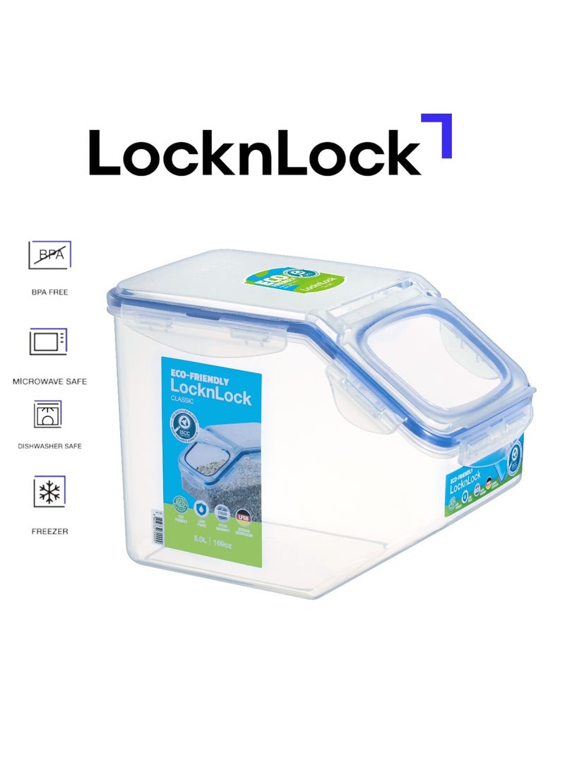 لوك آند لوك حافظة أرز لوك لوك سعة 5 لتر - متينة وخالية من مادة BPA لتخزين المطبخ مع ختم سيليكون محسن - Image 1
