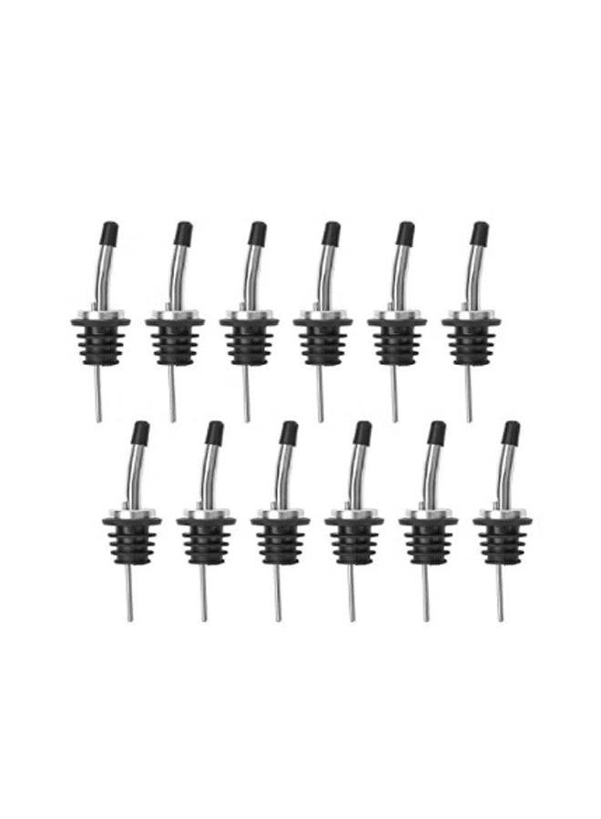 12 كوب كلاسيكي لشرب الكوكتيلات، فوهات مخروطية من الفولاذ المقاوم للصدأ - مع أغطية مطاطية واقية من الغبار، مناسبة للكحول وزيت الزيتون وإكسسوارات البارمان - Image 1