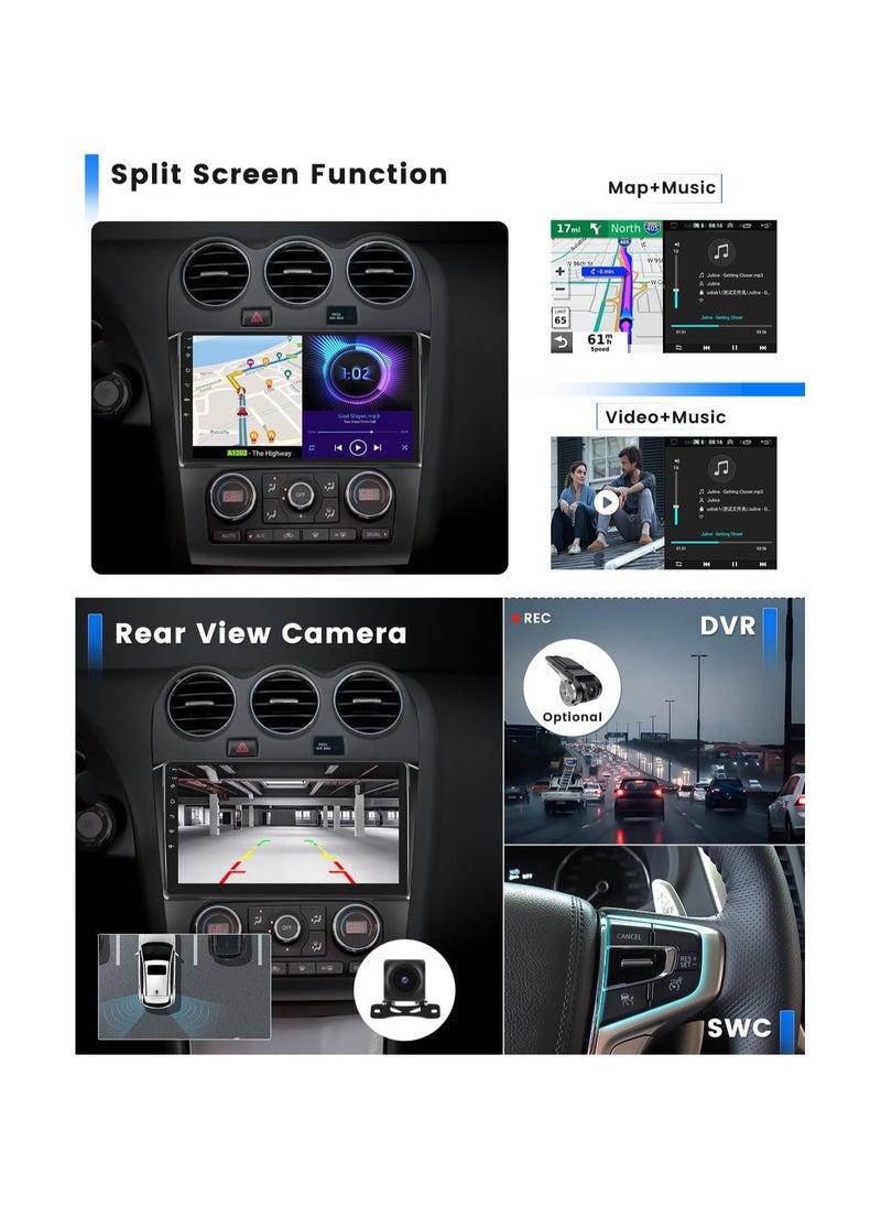 SHEZA STAR - Android Car Stereo for Nissan Altima 2008 2009 2010 2011 2012 1GB RAM 32GB ROM 9 Inch MirrorLink WiFi BT, DSP IPS Touch Screen with AHD Camera Automatic AC - Image 1