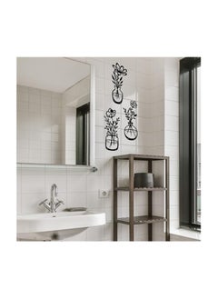 MIRFA Wooden Wall Art With Self Adhesive Base - Black (Flower Vases - Daisy, Hibiscus, Rose)  - Image 3