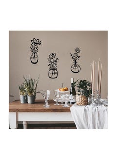 MIRFA Wooden Wall Art With Self Adhesive Base - Black (Flower Vases - Daisy, Hibiscus, Rose)  - Image 4