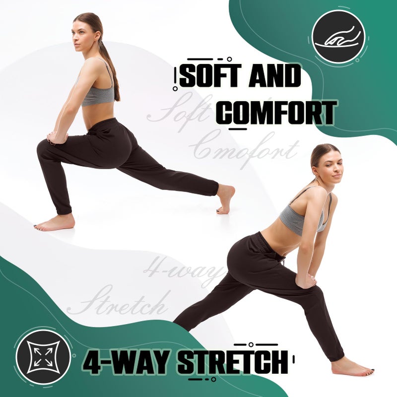 Walifrey Womens Joggers with Pockets, Drawstring Sweatpants Women for Lounging Jogging Gym and Workout DeepBrown,1 Pack DeepBrown S - Image 4