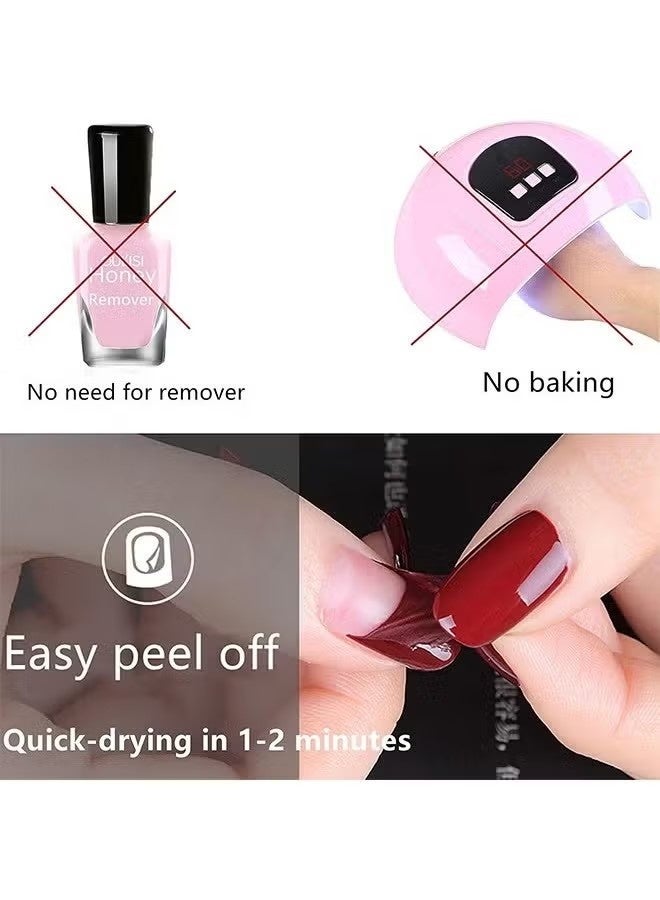 OULISI 10 PCS Easy Peel Off Nail Polish Set, Non-Toxic Water Based Quick Dry Nail Polish Set Organic And All-Natural Nail Polish For Women And Girls - Image 5