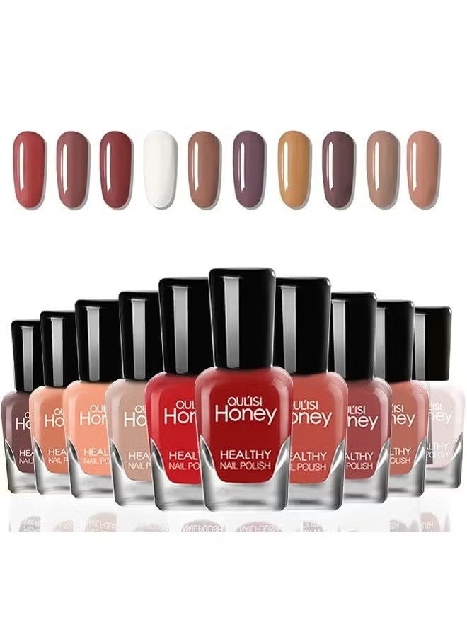 OULISI 10 PCS Easy Peel Off Nail Polish Set, Non-Toxic Water Based Quick Dry Nail Polish Set Organic And All-Natural Nail Polish For Women And Girls - Image 1