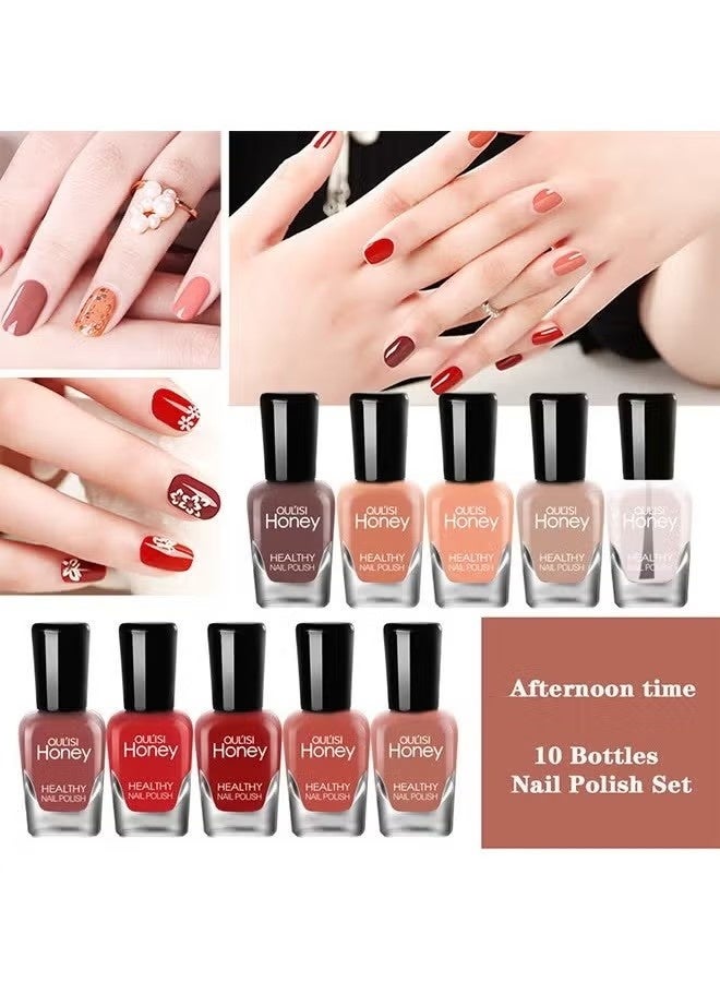 OULISI 10 PCS Easy Peel Off Nail Polish Set, Non-Toxic Water Based Quick Dry Nail Polish Set Organic And All-Natural Nail Polish For Women And Girls - Image 2