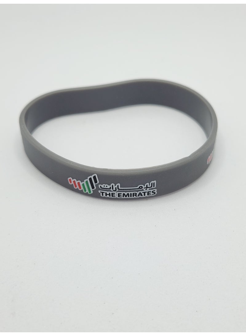 Acnor "UAE Flag Silicone Wristband – Silver Bracelet with The Emirates Logo – Unisex National Pride Accessory" - Image 1