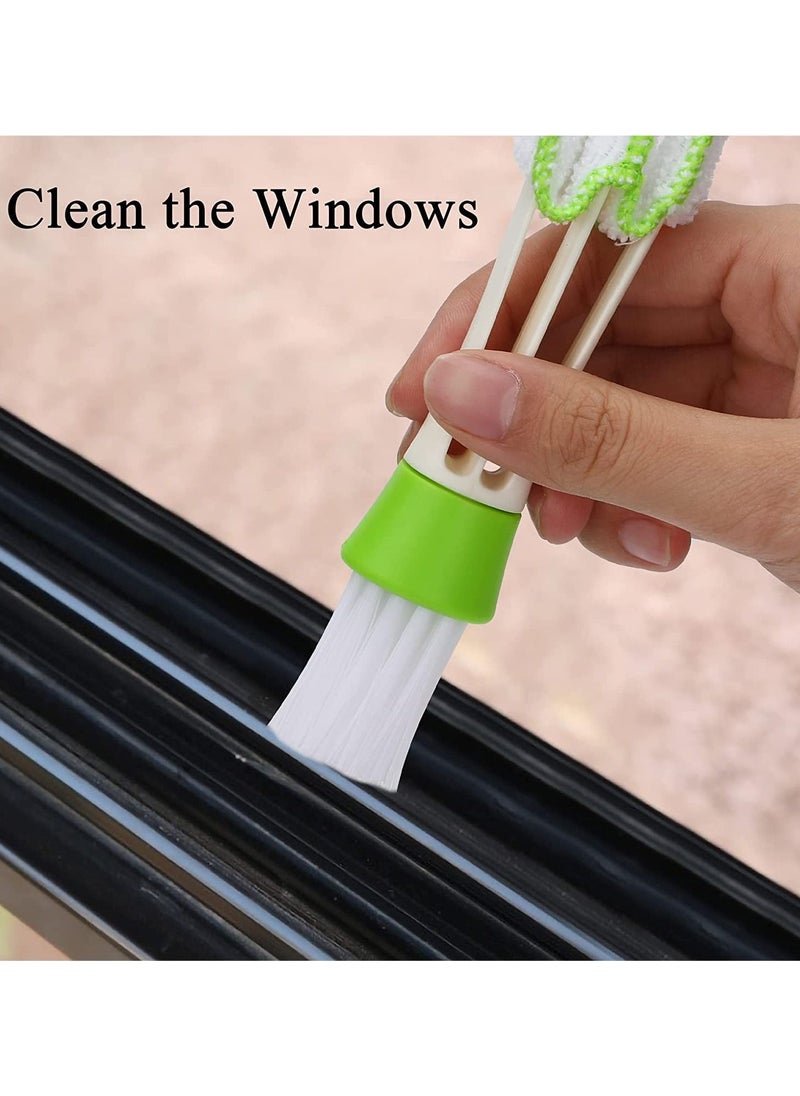 Smart Innovation - Microfiber Car Interior Air Conditioner Vent Cleaning Tool Window Blinds Cleaner Duster Brush Green - Image 1