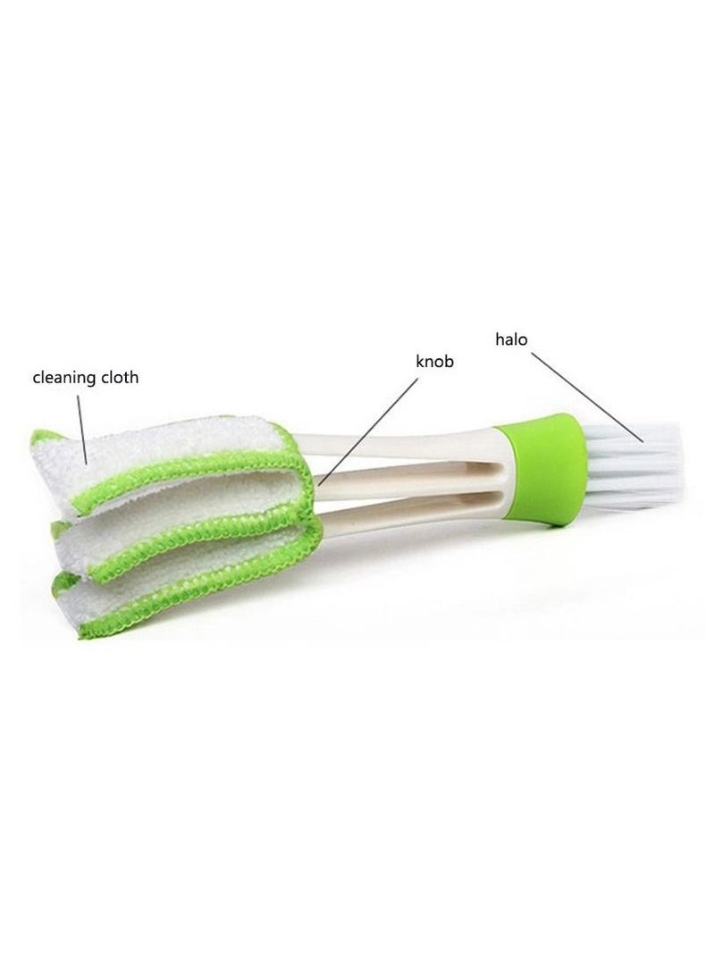 Smart Innovation - Microfiber Car Interior Air Conditioner Vent Cleaning Tool Window Blinds Cleaner Duster Brush Green - Image 1