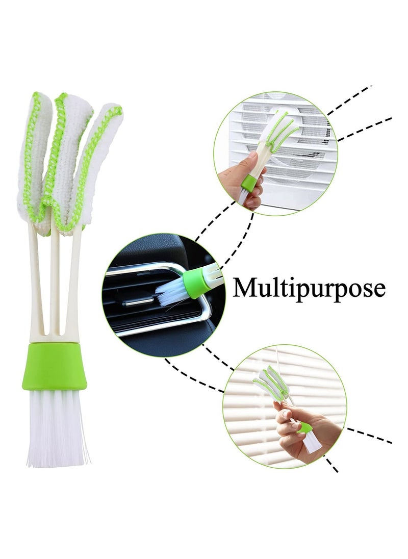 Smart Innovation - Microfiber Car Interior Air Conditioner Vent Cleaning Tool Window Blinds Cleaner Duster Brush Green - Image 1