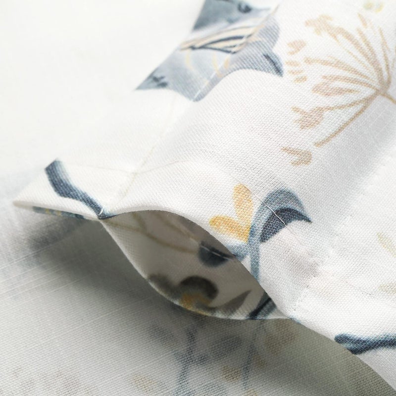 VOGOL Tie Up Valances for Kitchen Windows, Gray Birds and Floral Print Valance Curtains Rod Pocket Shades for Windows, 1 Panel, 52 x 18 - Image 4