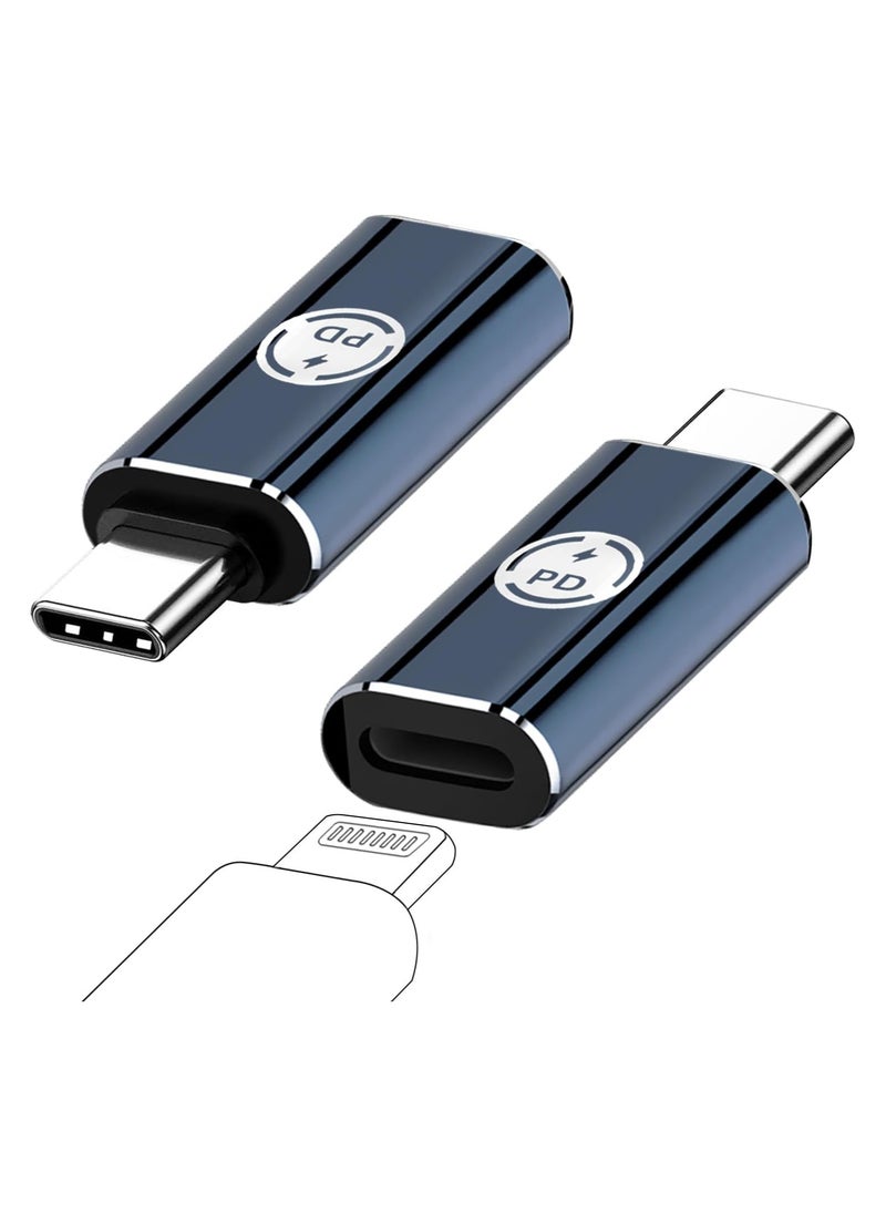 FIRST PRO 2 Pack USB-C Male to Lightning Female Adapter, USB Type C to Lightning Connector for iPhone 15/15 Plus/15 Pro/15 Pro Max,iPad Air, Support PD Fast Charging and Data Transfer (Bright Blue)  - Image 1