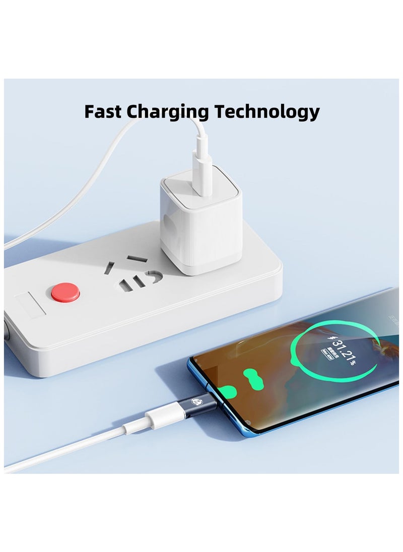 FIRST PRO 2 Pack USB-C Male to Lightning Female Adapter, USB Type C to Lightning Connector for iPhone 15/15 Plus/15 Pro/15 Pro Max,iPad Air, Support PD Fast Charging and Data Transfer (Bright Blue)  - Image 4