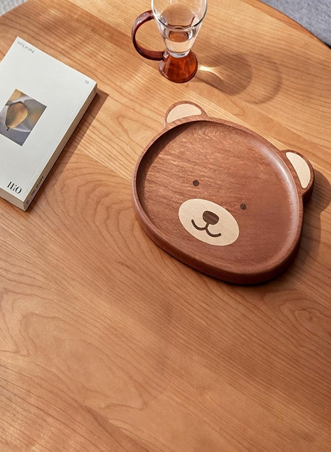 MultiBey Bear Shape Wooden Serving Tray Serving Platter Decorative Dish Plate Serving Dish for Party Favor Restaurant Cafe Dining Table, Ebony Wood L - Image 3